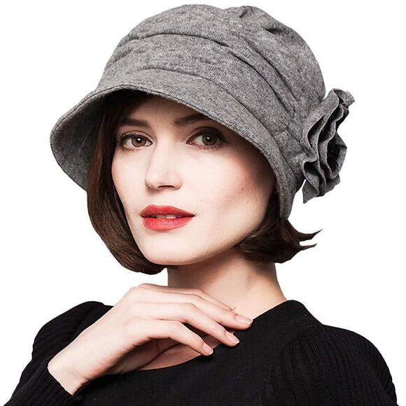 5128 ™ Women\'s Decorative Flowers Wool Beret main image 5
